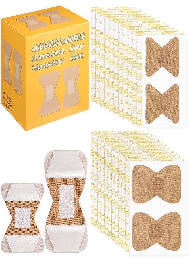 Funtery 200 Pcs Large Bandages Bulk Latex Free Fingertip Bandage Adhesive Wound Care Fabric Bandages for Care and Protect Wounds, 2 x 1.8 Inch, 3 x 1.8 Inch - Image 1